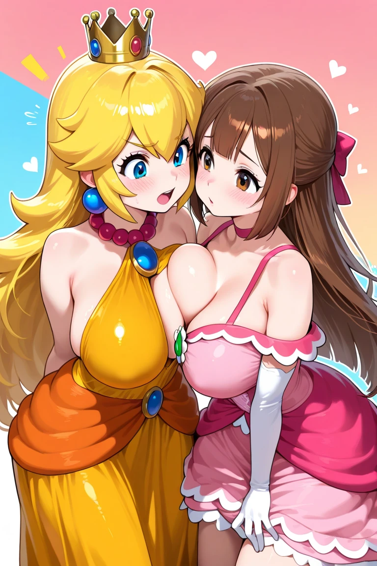 2heads, a short fat woman with 2 heads. She has enormous breasts. She is wearing a red plaid flannel shirt and jeans. She is wearing a trucker's hat. She is in a big truck. She has blonde hair in a ponytail. She has gigantic breasts. She is blushing. She is smiling wide. She has extremely huge fat enormous breasts. Her breasts are unreasonably big for her body.