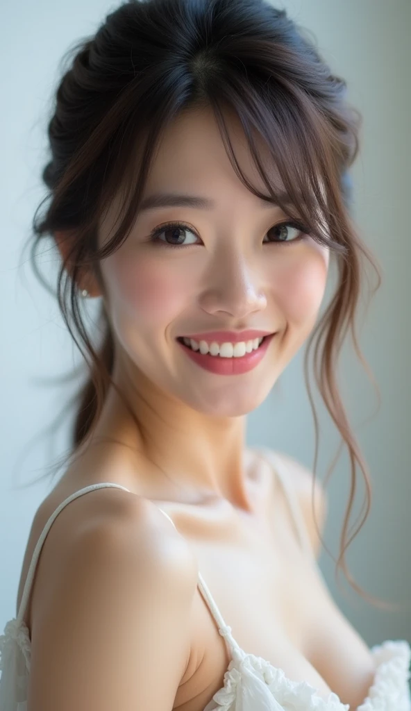 (((ejaculation)))、Cowboy Shot、(Browsing Caution)、((The whole body is wet with semen))、bite、Delicate painting, beautiful girl, With bangs、smile, necklace, ((Earrings)),Tuck your hair behind your ears、 ((Super busty under:1.4)),(((Very small lingerie)))、(((Thin, sheer lace lingerie))、((Areola))、((Delicate photo)),(Girl masterpiece RAW photo details:1.25), (Highest quality:1.6), (Ultra-high resolution:1.5), (Realistic:1.75), 8k resolution, Canon EOS R5, 50mm, Absurd, Very detailed,Cinema Lighting、
