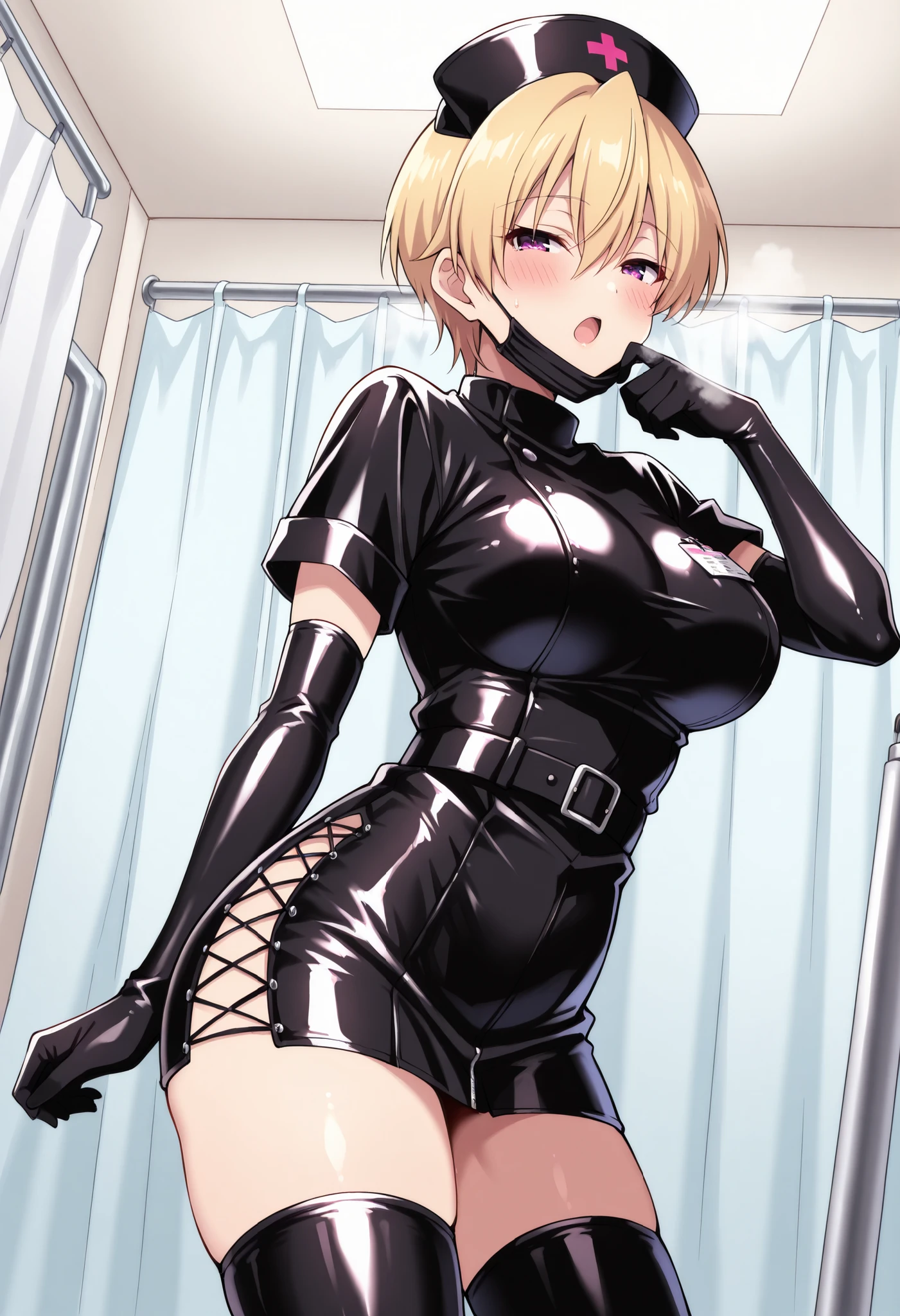 strap-on, penis, nipples, ejaculating_while_penetrated, piercing, , breasts, sex, nipple_piercing, blonde_hair, dildo, black_hair, gloves, thighhighs, sex_from_behind, uncensored, open_mouth, futanari, elbow_gloves, sex_toy, cum, kitchen, anal, erection, testicles, femdom, ponytail, jewelry, collar, sink, 2girls, medium_breasts, nude, earrings, indoors, handsfree_ejaculation, closed_eyes, black_gloves, navel, long_hair, futa_with_futa, abs, standing, choker, 1boy