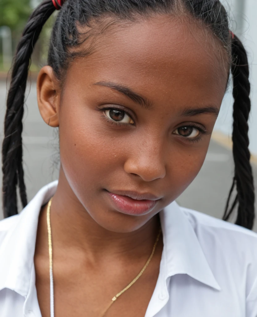14 year old black , hot girl in the bathroom,Grinning 