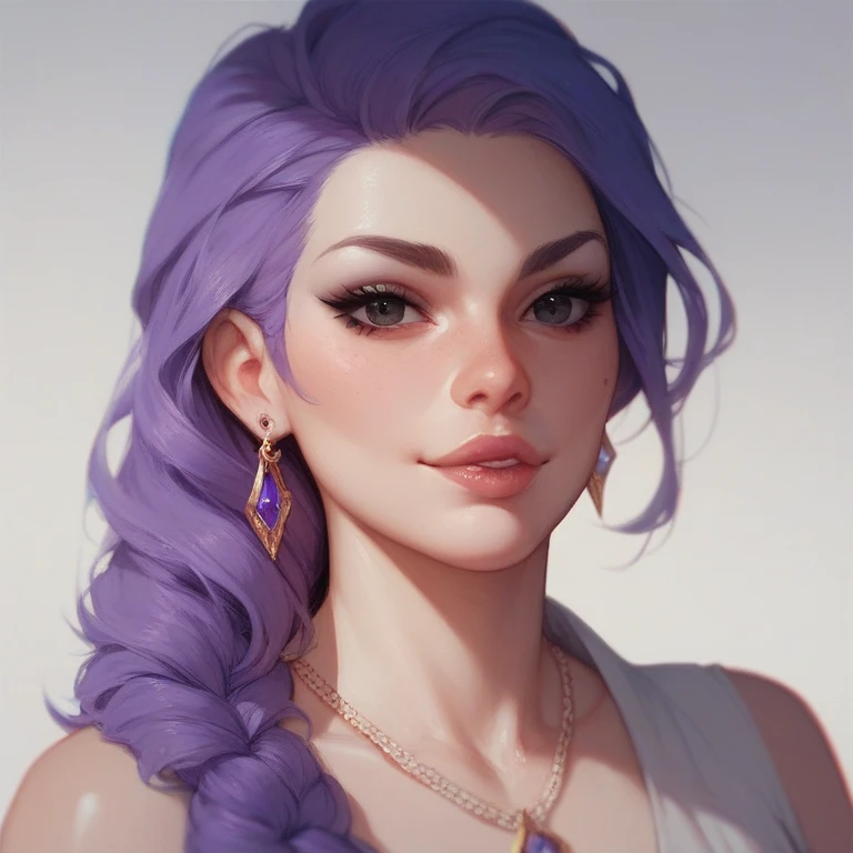 Aelita Royer, Purple hair, Ponytail, Purple eyes, buff, Muscle shirt, , Pink shirt, leaf in hair, Black yoga pants, Pink hair, Long hair, Red eyes, Aevia, Lesbian sex, scissoring , Cum