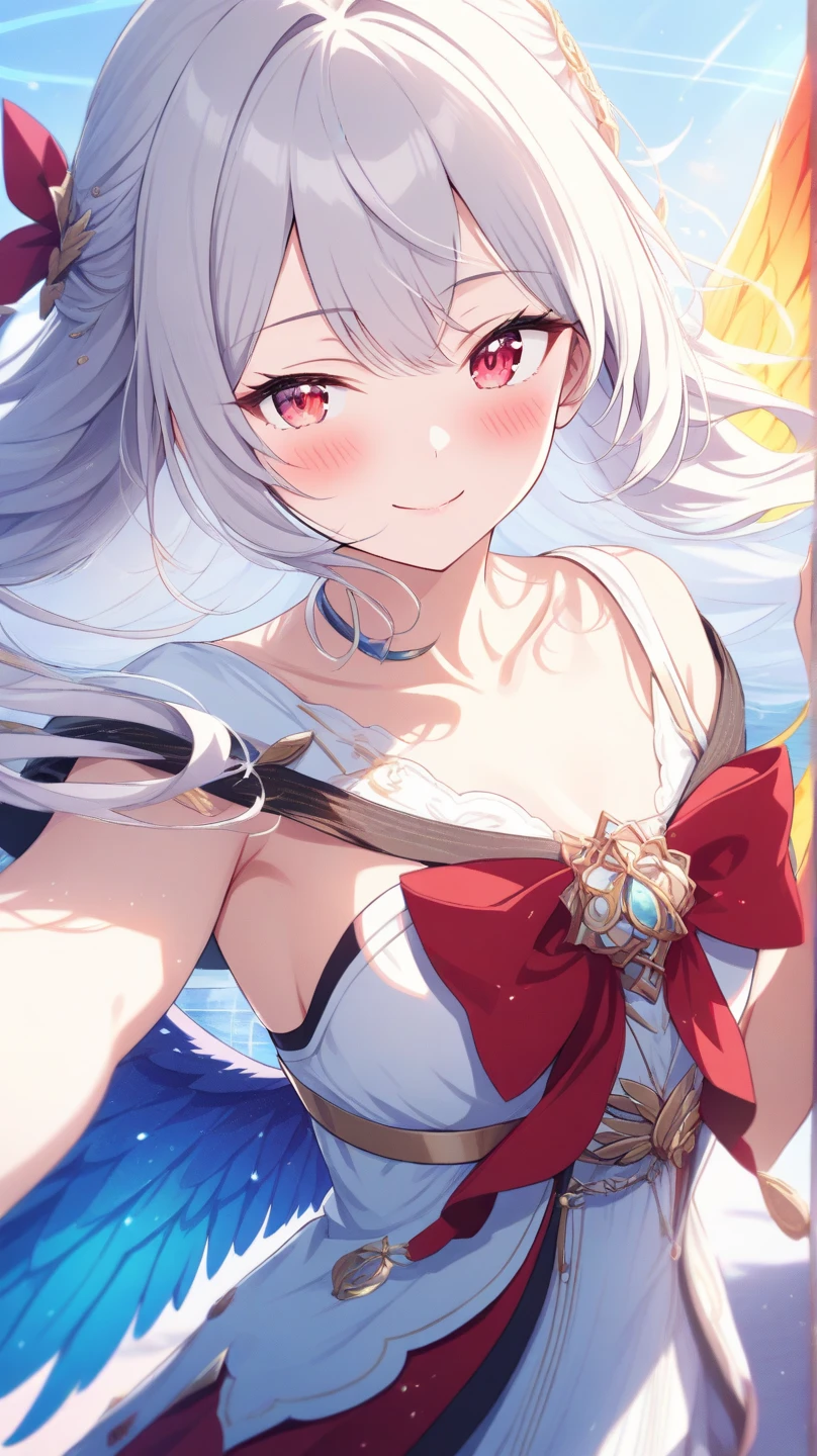 Highest Quality、beautiful、one girl、random facial expressions、random hairstyle、bikini、dynamic angle、don't look at the audience、Simple white background