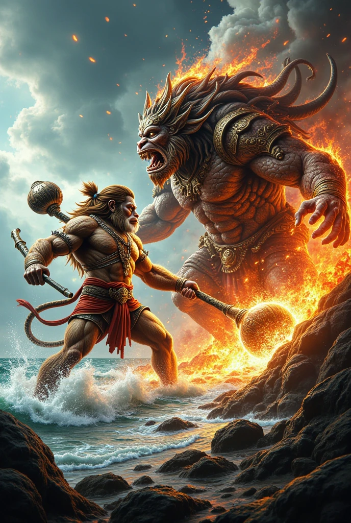 Ancient majapahit warrior, fighting pose