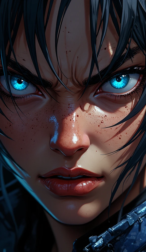absurdres, highres, ultra detailed, HDR, master piece, best quality, extremely detailed face and eyes, perfect face, realistic face, beautiful eyes, Noctis Lucis Caelum, Red hair, expressive blue eyes, Final Fantasy xv, black jacket, black shirt, patterns, solo, man, handsome, smoking a cigarette, smoke, chain. {RED HAIR}