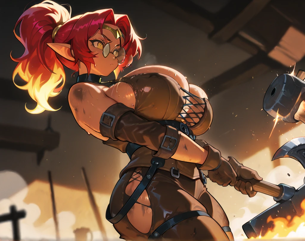 1girl, solo, gigantic , micro bikini, full body, pubic hair, Erza Scarlet