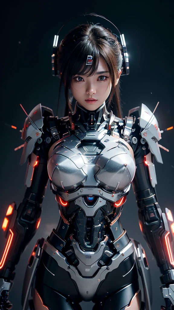 (masterpiece, top quality, realistic, super detailed), beautiful Japanese girl, partially cyborg, divine lighting, fused with a dung beetle, short cut, armor