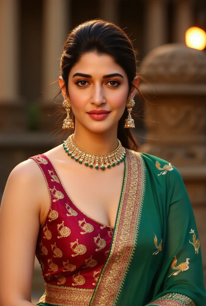 perfect light eyes, fantastic face, Indian, beautiful look, ((light color lips, bright eyes, curve heir 1.5)), ((((beautiful details very Huge )))), (Straight round and ultra huge clevage, not sagging breast), (A glorious gorgeous), glorious gorgeous face, pretty face, bright eyes, ((detailed elegant colour printed saree)), updo elegant hair, blurred gray tones background, ultra focus, face ilumined, face detailed, 8k resolution, painted, dry brush, brush strokes, razumov style and garmash style, by Tokaito, (fluorescent colours:1.4),(semi transparent:1.4),(retro filters:1.4),(fanciful:1.4),Soft Landscape Pale Light Soft Whimsical Light Celestial Symphony Background Ultra Realistic Ultra High Quality Cinematic Lighting Huge Details Full HD Painting Plenty of light,diagonal bangs, Dress with collar,side masterpiece, best qualityer,realskin,(sportrait:1.5), 1girll, bluntbangs, (long wavy black hair),((((Cropped Breast Wear)))), (((straight standing posing))), (((half body portrait))), ((Celestial Symphony)), (((big sexy body shape))), (((((solo girl)))))
