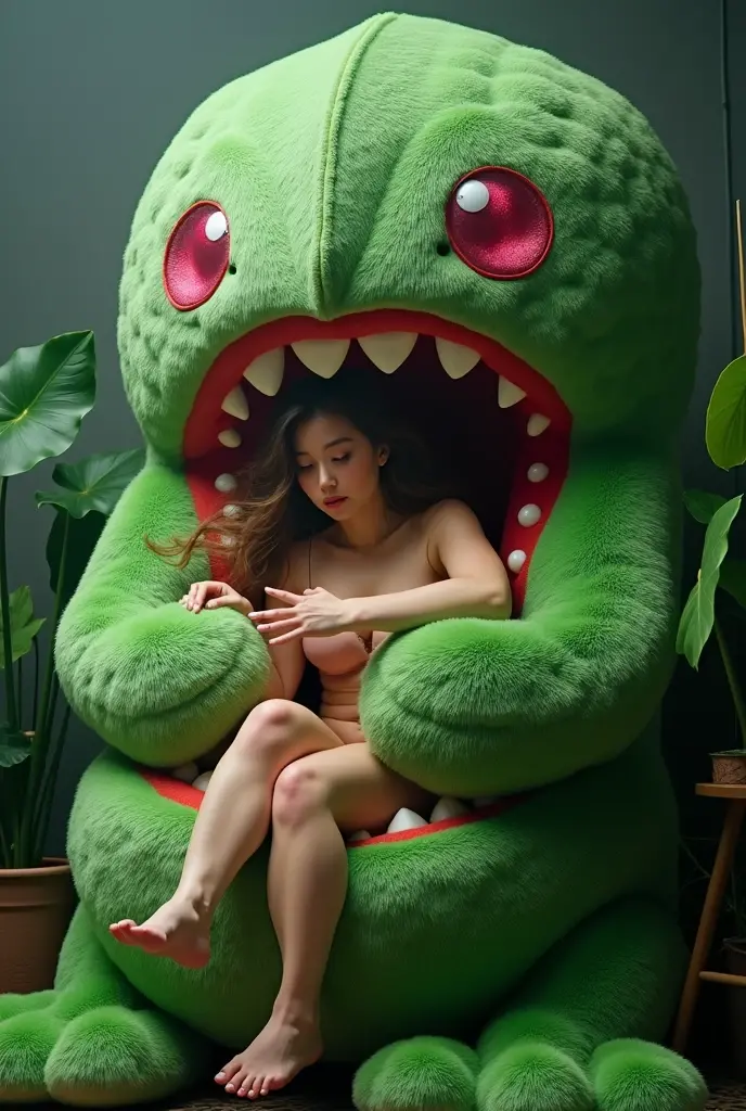 monster seize the woman,detailed