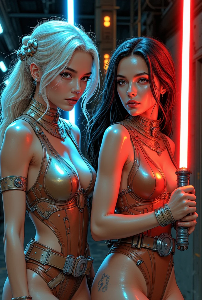 Fire-follet dazzling moon dark nights "Xwing Star-Wars BattleShip Queen 6PO" Futuriste Scene "Heavy Metal" Diplomatic conceptual glamour pure female 38years key athletic slow walking Cosplay "Princesse Laia" "Daisy Ridley" "Nathalie Portman" Baroque Goddess symmetrical fullbody athletes face cheekbones effects glow embarrassed:1.5 saturated:1.5 hairstyles ecstatic lazuli goute entre beaux:1.5 yeux:1.5 dark brown pupils black irises turquoise sapphires mouth open teeth obvious smiles fringes:1.5 clavicles jacket floating jacket fixed shoulders:Open cape levitating jaket opals white shirt papillotes lace corsait gothic zip tin navy thick leathers bikini supports various breasts pointed:1.37 satin skirt:1.5 soies assorties amples spinelles nombril:1.5 Size chastity belt:1.5 silver adorned padlock Gold scarlet pubis-hairy obvious indigo garter underwear snap thighs legs boots volumetric:1.5 gothic decorated onyx ruby invokes:1.37 delicate Toys CGSCOSITY robots sunLight luminescence ultra:1.5 pro-photorealistic:1.5 optimal:1.5 qualities:1.5 accurate:1.5 details:1.5 DSLR max:1.5 resolution:1.5 colors-coded:1.5 perfection:1.5 improved:1.5 graduated:1.5 Octane_rendered:1.5 UHD XT3 16K DSLR HDR UnrealEngine5 Real Shadows 3dcg Analog ultra_Sharpness:1.5 Android Mecha Robot (EOS R6 135mm 1/1250s f/2.8 ISO400) C3PO fullbodye "Darth Vador" Mechanized adaptable gadjet Carbonites rune mannequins "Bruce Weber" girls tattoo fully dressed armor chrome Mandalorian heavy metallic flat bands fathoms brass richly decorated:1.37 embroidered glyphs ornate lava weapon plasma Tourmaline silver engravings lava incandescent DeathStar:1.5 inox xwing-fire-shoot-laser depths:1.5 background:1.5 equirectangular 360 chef-d&#39 Background Alessandro Casagrande Michelangelo nsfw:1.37 etc.