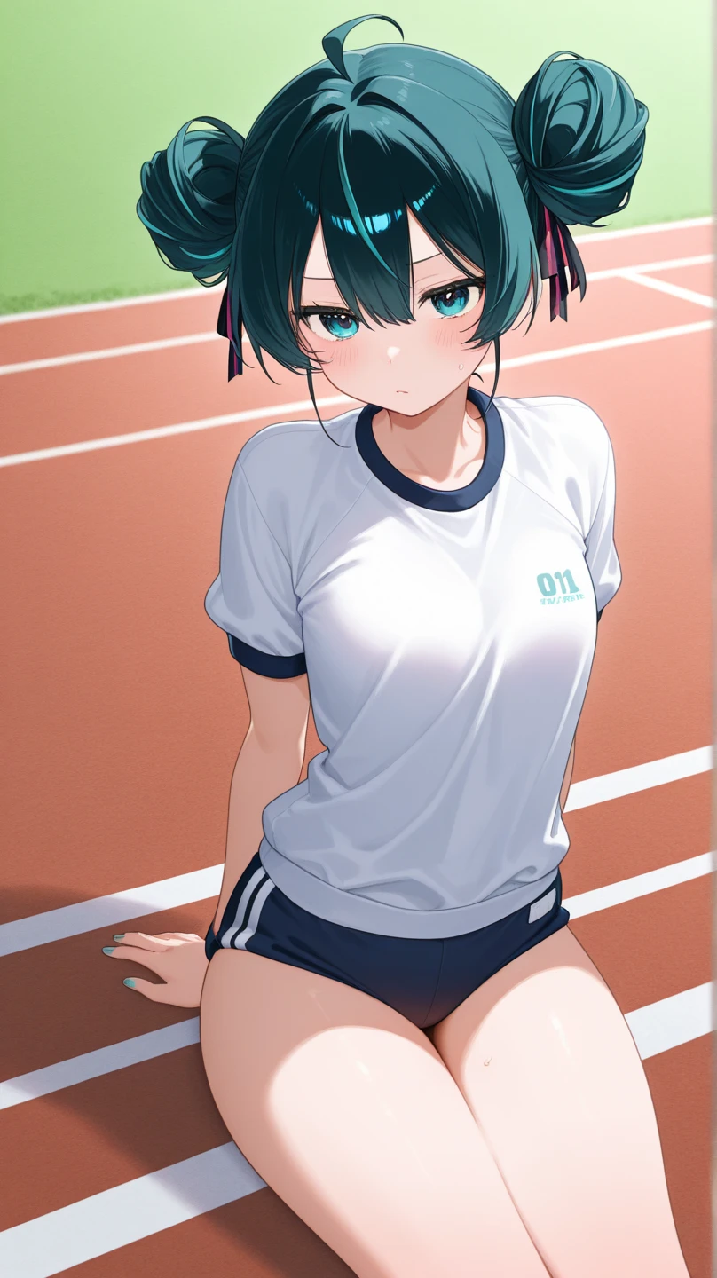 Sexy small virgin flat girl wearing drenched in sweat sports bra showing beautiful silky steaming sweat armpits and belly, and beautiful groin after doing sit up exercise in the track field,((see through sports bra)),nipples,((nipples visible)),((see through)),((spread legs)),cum,semen,sperm,cum on legs,camisole,((masturbation)),(vaginal finger)