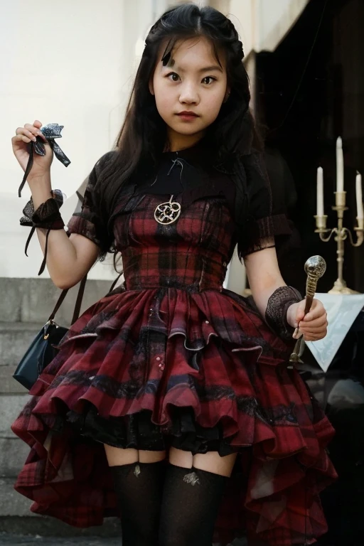 Full body view of a 4 year old vampire girl