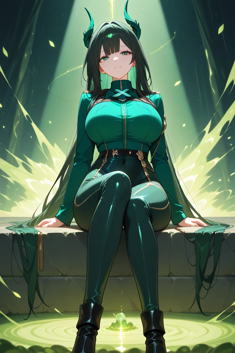 Best resolution, 12K, asui_tsuyu, massive round fake breasts, thicc body, thick thighs, wide hips, sexy outfit.