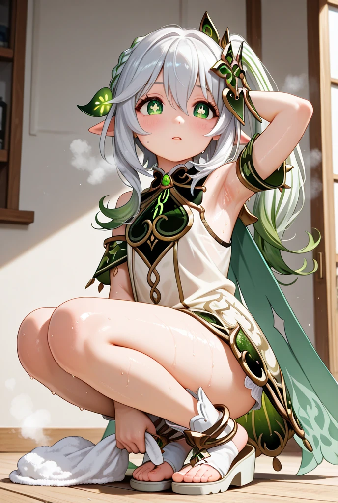 bottomless, skirt lift, outside, shy smile, blushing, young, cute, , flowers, looking at viewer, nsfw