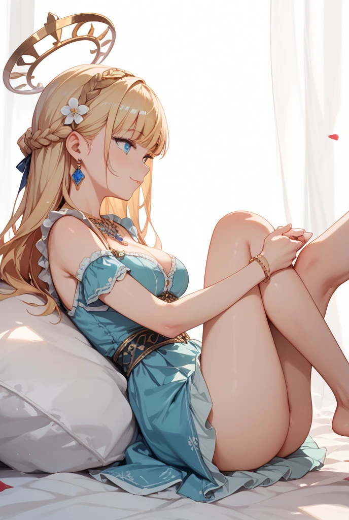 Blonde Hair, choker, (Green Eyes:1.5), Long Hair, break bare shoulders, blush, blush stickers, clavicle, Off the shoulder, Pentacles, wizard, (Blue clothes:1.5), break looking at viewer, break (masterpiece:1.2), highest quality, High resolution, Unity 8k, (shape:0.8), (Beautiful details:1.6), Highly detailed face, Perfect lighting, Highly detailed CG, (Perfect hands, Perfect Anatomy), masterpiece, highest quality, One girl,Beidou Defu, Moisturized Skin, Detail Skin,  , Camel Toe, Tank top,  (anger:1.1) squat, barefoot, (Messy room:1.2), Camel Toe, Cowboy Shot,  Sweat, Wet, Sweat body, Wet clothes, See through,   On the floor,