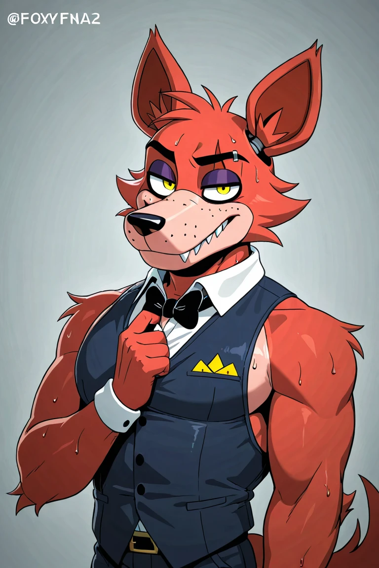 A red chubby male anthropomorphic dragon wearing,a skimpy magician outfit, top hat, bowtie and cuffs,