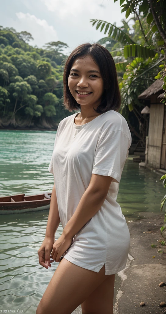 ((Best Quality, 8K, Masterpiece:)), Focus, realistic, A stunning high-resolution, vibrant photograph of 15 old young indonesian girl wear oversize tshirt and no panties, smiling,surrounded by men, multiple men ,sexy aura, erotic mood, sitting,at outdoor theme park seat,realistic photo, full body shot,The background is slightly blurred to keep the focus on her, creating a beautiful bokeh effect. soft sunlight filtering through, realistic hands,