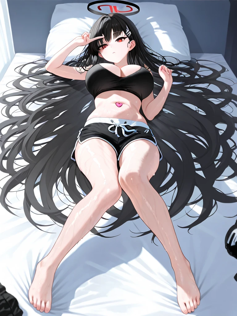 (high high quality, 8K, ultra - detailed, actual: 1.4), RAW photogr, full-body view, (pillowslip), (dakimakura), (Lie down in bed), (Best quality), physically-based renderingt, femele, ssmile, Blushlush, long whitr hair, Bedrooms, , Scandalous white bikini, Barefoot