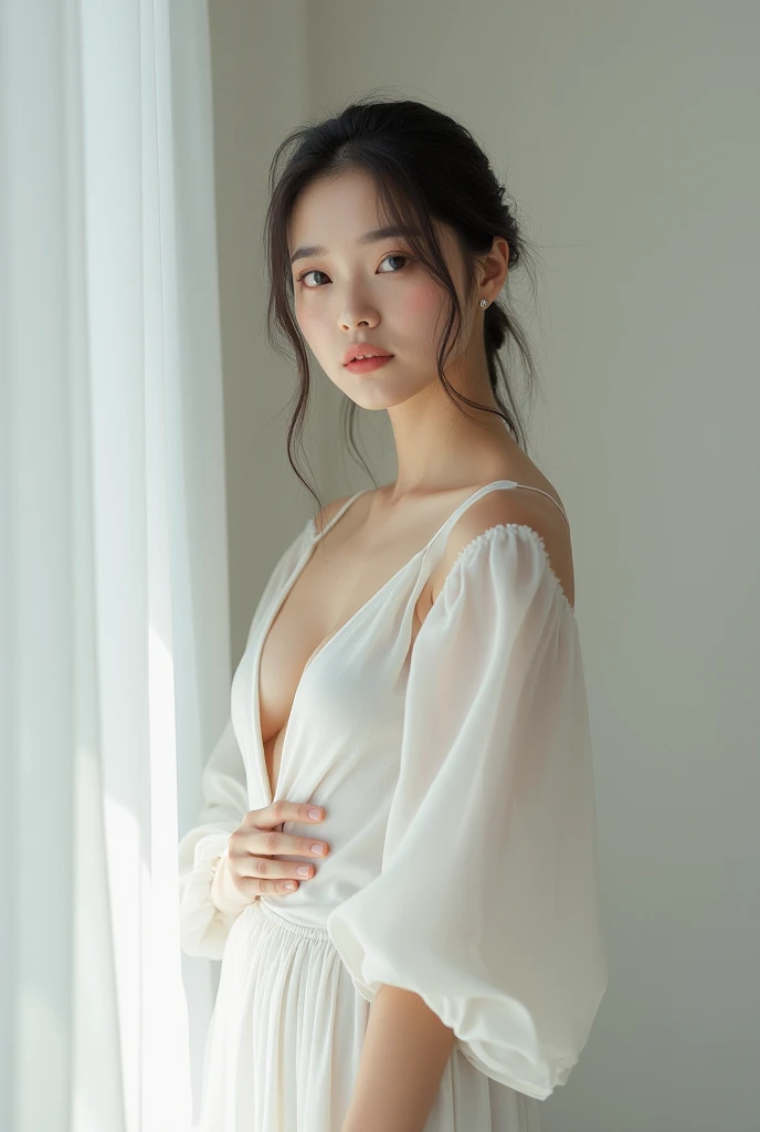 1girl, woman, masterpiece, best quality, highest quality, cinematic lighting, (volumetric lighting), extremely detailed CG unity 8k wallpaper, focused, 8k wallpaper, extremely detailed, ultra realistic, photorealistic, sharp focus, absurdres, (HDR:1.2), (high contrast), photograph, detailed and intricate, instagram, portrait, highly detailed, digital painting, artstation, concept art, smooth, sharp focus, illustration, cinematic lighting, (big breast:1.2), open shoulder,