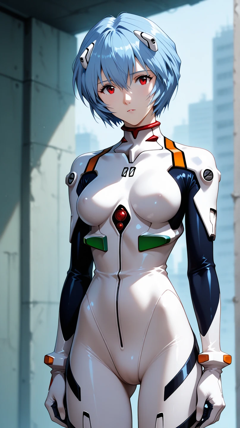 (masterpiece, highest quality, high resolution, 8k:1.2),anime art style,Rei Ayanami,(Rei Ayanami:1.2),blue hair,short hair,(red eyes:1.3),(bodysuit,headgear,plugsuit,black bodysuit),outdoors,city,sky,sun,clouds,
staring at the viewer,dynamic angle,(cowboy shot:1.5),
(masterpiece:1.2),highest quality,high resolution,Unity 8k wallpaper,(illustration:0.8),(beautifully detailed eyes:1.4),highly detailed face,perfect lighting,highly detailed CG,(perfect hands,perfect anatomy)