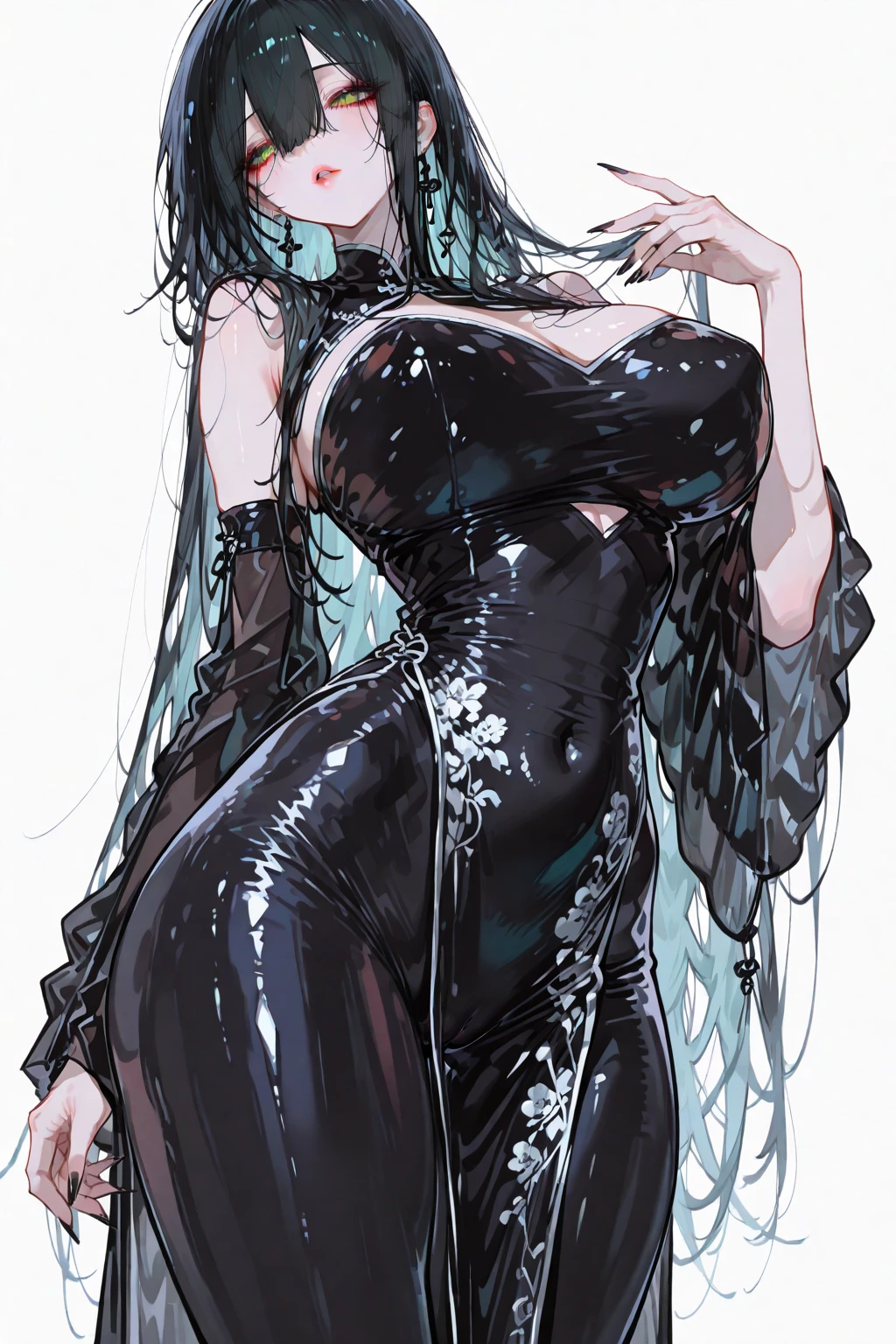 Anime - Style woman posing in latex in a giant octopus hammock with fine details, dark dungeon background, extremely detailed art, Best quality, masterpiece, high detail, most realistic, HD, young woman, perfect figure, seductive anime girl, symmetrical full body rendering, full body, wlop glossy skin, cute and sexy, erotic pose, erotic expression, eyes up, pupils upturned, thick smooth warframe thighs, wearing purple tentacle suit, shot from behind, goth style, latex miniskirt, leather miniskirt, stockings, garter belt, high heels, Stilletoes, high latex boots, choker, leather, leather corsait, latex corsait, princess, noble, latex, bodysuit, corsait, makeup, lipstick, blue hair, hands raised above head, hands Tentacles, wrapped in tentacles, covered with tentacles, gross tentacles, discusting tentacles, covered in slime, sweating, around the tentacles, some tentacles are touching her, tentacles, tentacle monsters, tentacles, slime, hybridization, mating, snapping, eighteen forbidden, damp black translucent mucus, squirming tentacles, , sucking tentacle, sucks octopus tentacle, --auto --s2