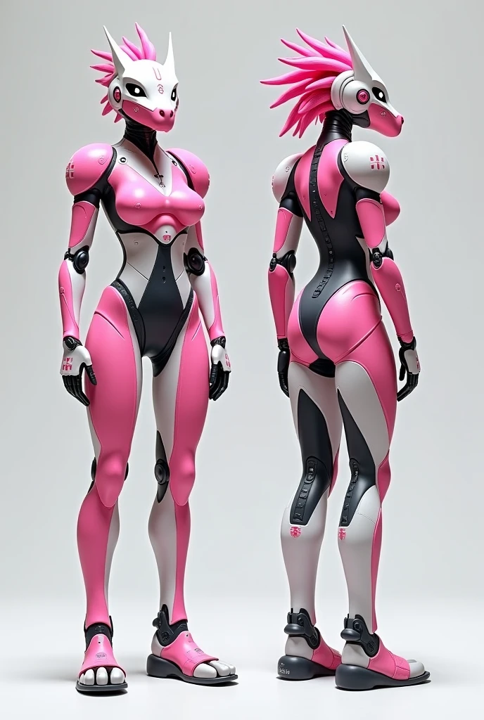((Artistic)), ((Complex details)), ((perfect line)), ((Canvases))OC: 1woman: Female_jaeger_robot, Futuristic Armor, Futuristic helmet/mask/mask, Colors "Vibrant black","Vibrant pink","Pink colour decoration", Futuristic, polished,Super_Soldier_Futuristic_Space_Mecha_woman,Standing, Gray background , White outline, Attractive, Muscular, Perfect, Futuristic, Faceless, armored, ((Dynamic trace)), Front photo, ((Handmade tracing)),Whole body, Metallic boots, Futuristic, Attractive, Sensual,Original, tight, Thick thighs, Muscular