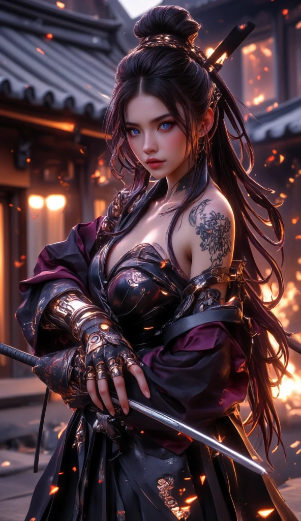a girl, war, special effects, magician, detail, monster, cinematic lighting, atmospheric perspective, 8k, super detail, high detail, high quality, high resolution, masterpiece