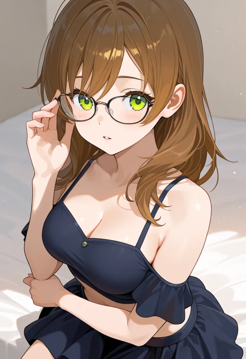 (high resolution:1.4)、(High resolution:1.4)、Beautiful woman alone、Green bikini swimsuit、Brown Hair、Medium-long hairstyle、「Idol Master」Characters「Ritsuko Akizuki」、Glasses、Look towards the camera、Beautiful and glowing skin、Softly lit, cinematic colors、Incredibly realistic texture、Photorealistic and colorful、Large, beautiful, dense breasts、Attractive large waist、Underarm、[[[Good move]]]、Highly detailed face and eyes、Beautiful navel、Looking down、
