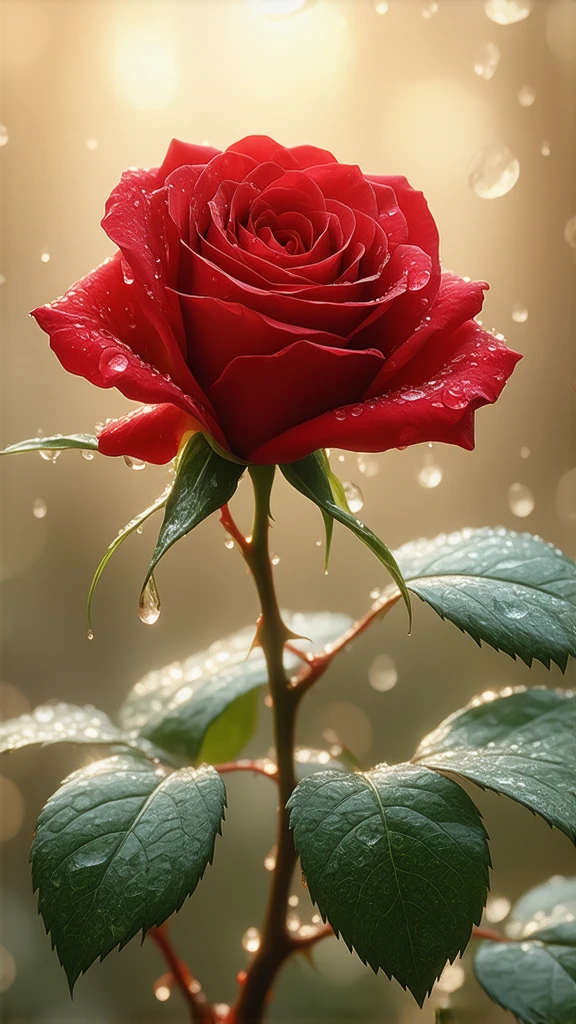 There are two red roses sitting on the stem, roses in cinematic light, rosses, Red roses, a few roses, rosette, exploding roses, white and red roses, Red rose, translucent roses ornate, small red roses, inspired by Igor Zenin, Romantic!!!, sparkling petals, Magical flowers, andrey gordeev, decorative roses