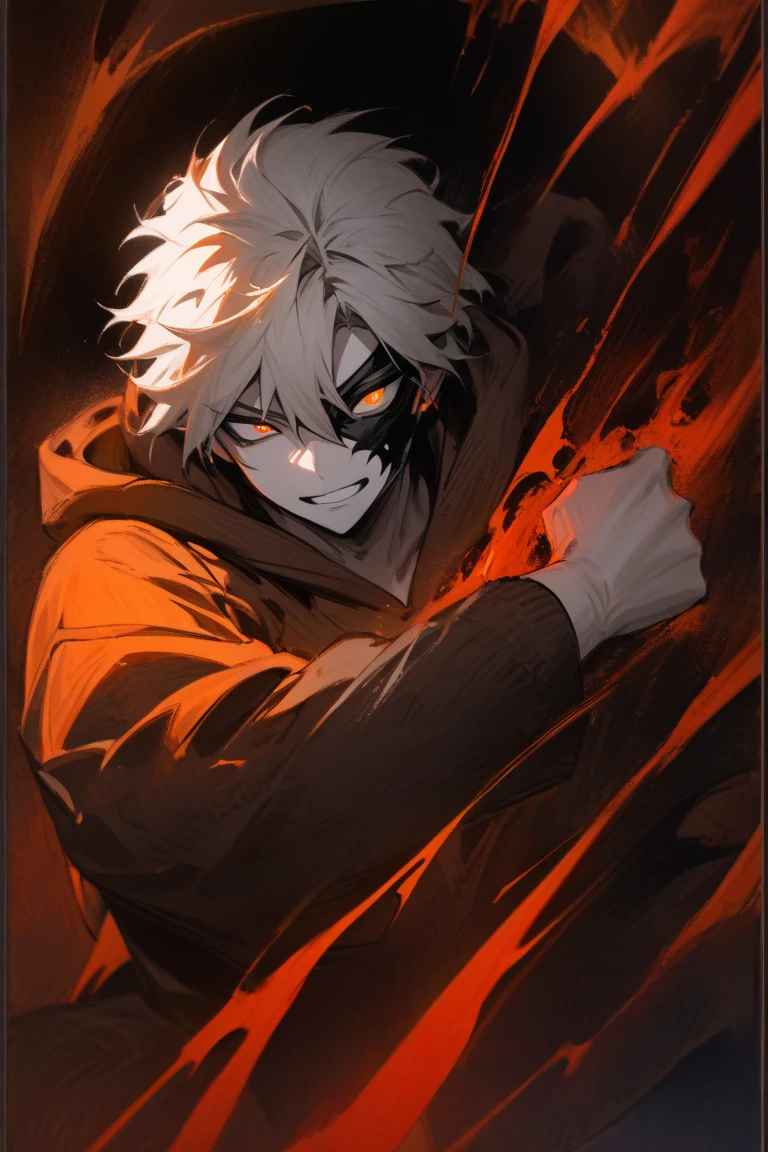 Wearing glasses,A 16-year-old bad boy with fierce eyes。