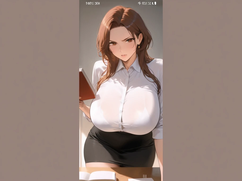 enfermera de dibujos animados con un libro y un sombrero de enfermera blanco, cabello rubio, Piel morena, (SFW) Seguro para el trabajo, pechos grandes!, pechos grandes!!, con unos pechos grandes, Thicc, Proporciones OPPAI, cubiertos SFW enormes pechos, SFW pechos enormes, con senos grandes, sfw version, muscular!, Lower angle, pechos grandes