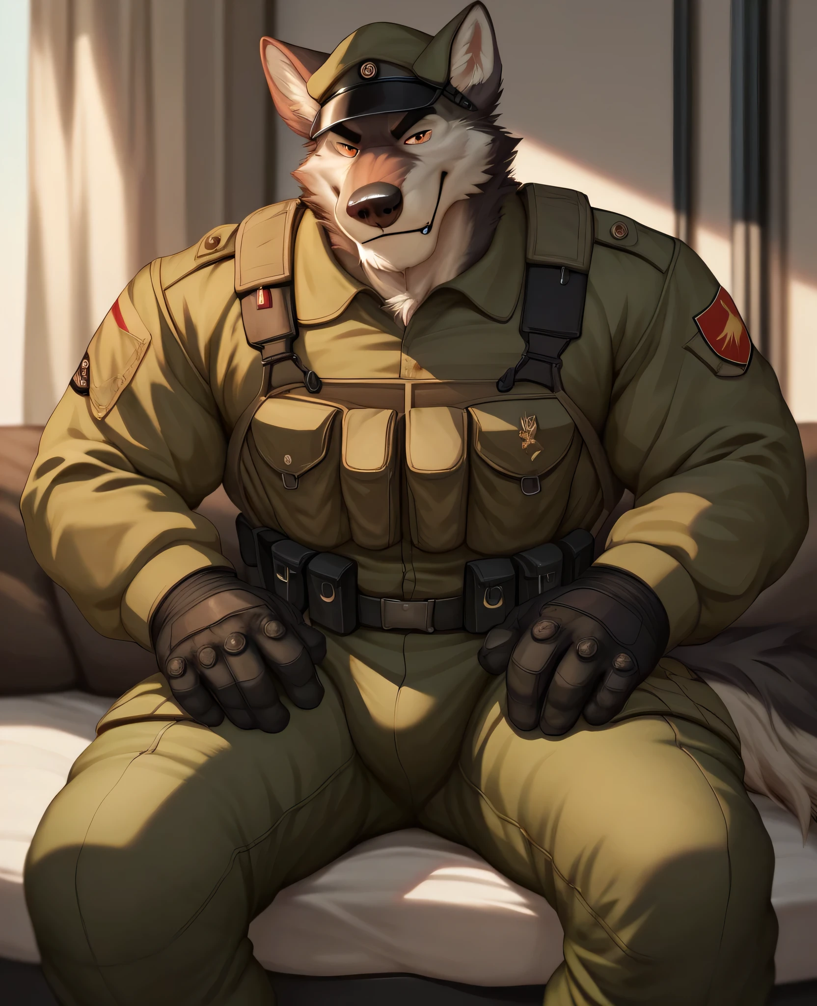 (masterpiece)，(high quality)，(best quality)，(Very detailed)，a boy，soldiers at war，(Camouflage suit 1.2)，muscular，soaked，a tiger，(Body tied with rope 1.3)，(((Lots of rope)))，blue pupils，(best quality)，8k