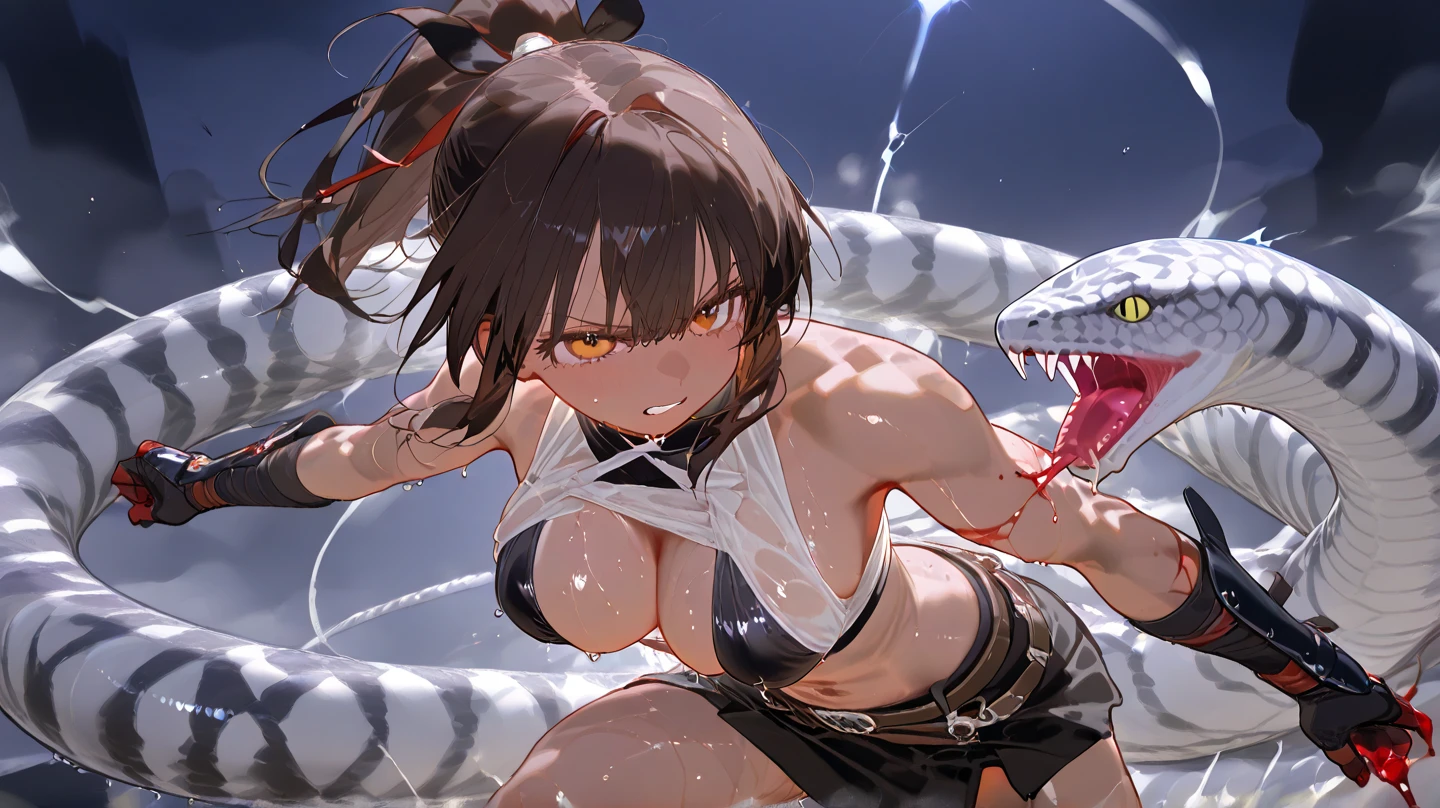 anime girl with a black dress and a gold tie, seductive anime girl, Fine details. anime. Tentacles, tits, On pixivトップ評価, On pixiv, best anime 4k konachan wallpaper, Pixiv 3DCG, mika kurai demon, anime goddess, anime girl wearing a black dress, makoto shinka