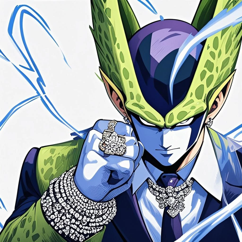 A drawing of a joker in a green suit and purple hat, Cell, cell shaded!!!, vibrant fan art, arte oficial altamente detalhada, cell shaded anime intricate, cell shaded art, cell shaded, cell-shading. ( RB 6 s, hyper detail illustration, cell - shaded, cell-shaded, fanart requintada altamente detalhada, cell-shading, cell - shading