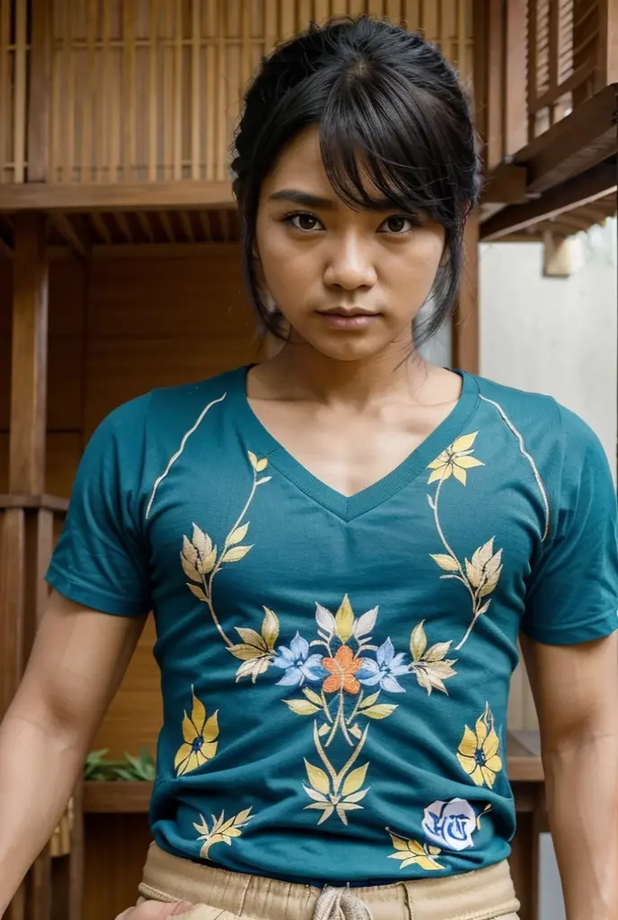Nyata asli Cewek jepang cantik pakai kaos warna kuning bertemu cowok indonesia kulit hitam manis pakai kaos panjang biru, sedang duduk di bawah pohon, tersenyum