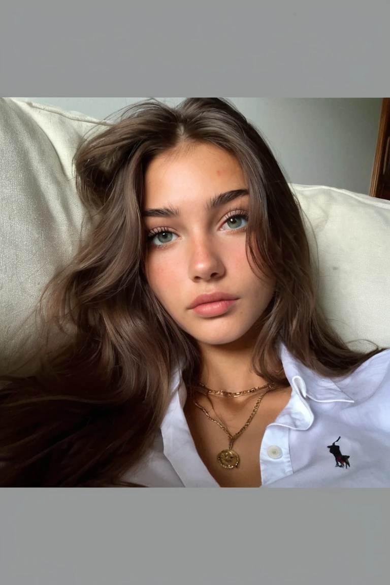 Un primer plano de una mujer con el pelo largo que lleva una camisa azul, Retrato de Sophie Mudd, chica sexy con ojos verdes, cerveza madison, anastasia ovchinnikova, anna nikonova aka new milkmaid, modelo de instagram, cara perfecta ), Angelina Stroganova, Muchacha atractiva, Victoria Gavrilenko, novia rusa, Dasha Taran, cara sexy