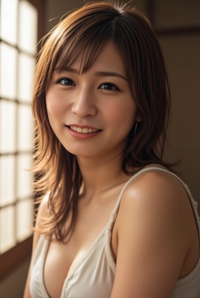 ((Blushing、Both hands are in front of the navel、A photo of her panties showing through a short polo shirt、Hands roll up shirt、She is wearing a white polo shirt and luxurious white panties.、:1.4))、Being in the living room、Length cream hair color、Her huge breasts are obvious even through her clothes..、Small earrings、Light brown hair color、:1.4））、Shiny Hair、Light beige hair color、Background Blur、Light brown hair、｛｛Cowgirl Shot｝｝、（（Close-up shot from the waist up、Big Breasts:1.4））、Big Breasts、にっこりsmile、服からでも分かるBig Breasts、Cowboy Shot、素敵なsmile、（（Revealing clothing））、Full body photo、ring、Tuck your hair behind one ear、Silver Necklace、smile、Caustics、Highly detailed photos、Big Breasts、Super no makeup、(8K、RAW Photos、Highest quality、masterpiece:1.2)、(Realistic、Realistic)、1 Girl、((Big Breastsショートヘア、Looking into the camera:1.4))、Hair blowing in the wind
