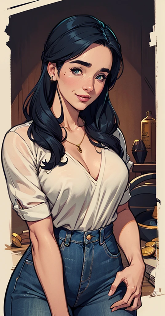 estilo de desenho animado:1.2), fundo branco mulher Imagem de desenho animado de uma mulher , roupas sensuais , garota super valente destemida , Ilustra??o estilo desenho animado, estilo de arte dos desenhos animados, estilo de mulher, Pele branca, olhos verdes, cabelo preto, Cabelo ondulado, cabelo liso, faixa, Cabelo longo, cabelo ao vento, cemetery at night, Jeans apertado, jeans azul, fotografia de bot, linda digital illustration, retrato de alta qualidade, arte em quadrinhos, retrato do design do personagem, white background Busty without clothes and medium breasts female character cast of friends aged 80'roupas e 80'hairstyle cartoon style gemstones waist up portrait mode queen of the south Jennifer Connelly scenery GTA dominatrix gold coins chest with jewelry woman in leather clothes walking down the street, vestindo armadura de assassino de couro, armadura de couro skimpy, roupas de couro de fantasia, Roupa de Fantasia, in a leather espartilho, Yennefer, lara croft medieval, bela assassina feminina, fantasia sombria cyberpunk sedutora, Yennefer de Vengerberg, Armadura deslumbrante, weared em armadura de couro, espartilho, em armadura de couro, estilo cartoon, digital illustration, Estilo GTA Jennifer Connelly moamente detalhado, arte digital detalhada fofa, Fan art horror character design portrait, digital illustration de cabelo preto cacheado lindo retrato de alta qualidade, arte em quadrinhos, retrato do design do personagem, Personagem feminina peituda, without clothes and with medium breasts, estilo cartoon, mulher com roupas de couro andando pela rua, vestindo armadura de assassino de couro, armadura de couro skimpy, roupas de couro de fantasia, Roupa de Fantasia, in a leather espartilho, Yennefer, lara croft medieval, bela assassina feminina, fantasia sombria cyberpunk sedutora, Yennefer de Vengerberg, Armadura deslumbrante, weared em armadura de couro, espartilho, em armadura de couro, estilo cartoon, digital illustration, Estilo GTA Jenn
