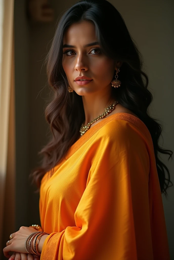 Kriti sanon in saree, graphite backround, no sunlight, no shining, showing hips, hot pose, no lose hair, pinned hair, noises, raw photo, bra, photoshoot