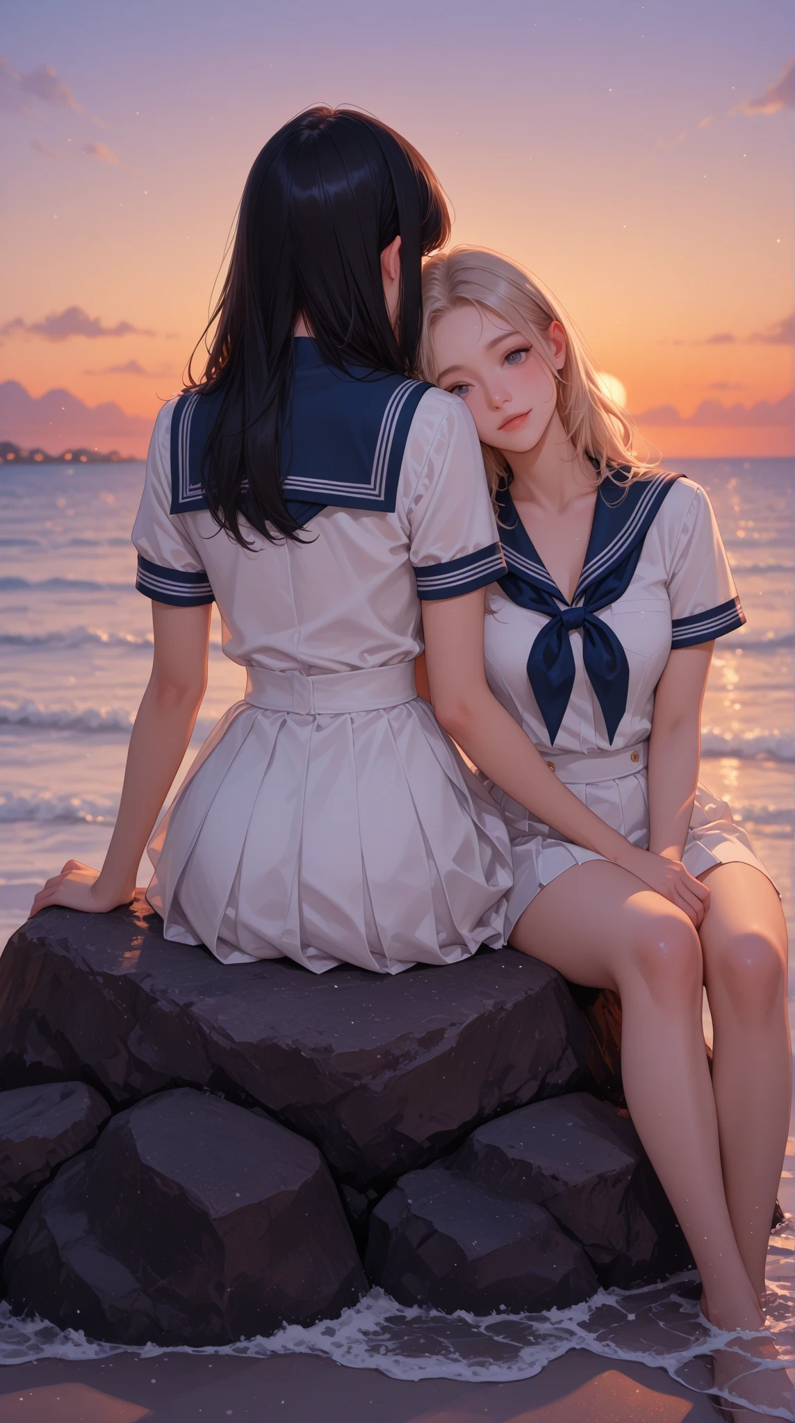 (masutepiece, Best Quality:1.2), 8K, Official art, Raw photo, Cute breasts、Sit up、Spread your crotch、Show panties、Cute navel、breasts looking、Pink Panties、Full Bord Bill Four、14years、small tits、unbelievable Ridiculous, (full body Esbian、Sailor suit on top、Panties underneath:1.4), Beautiful Girl, Pretty Face, arching back down,、Gold hair ornament on hair、close up, Sailor Suit, Short sleeve, violaceaess, Teen, Looking at Viewer, Film grain, chromatic abberation, Sharp Focus, face lights, Dynamic lighting, Cinematic lighting, Eyes and faces with detailed, Bokeh background,