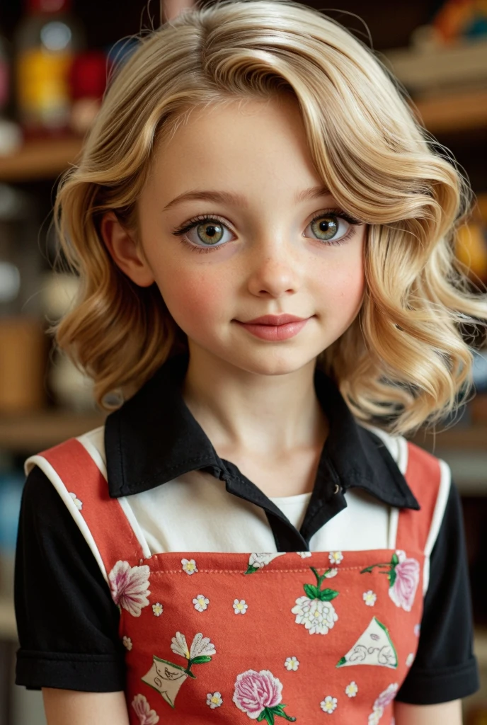 Blonde haired girl with a white dress and a wreath, young JonBenét Ramsey, year 1996 Colorado United States