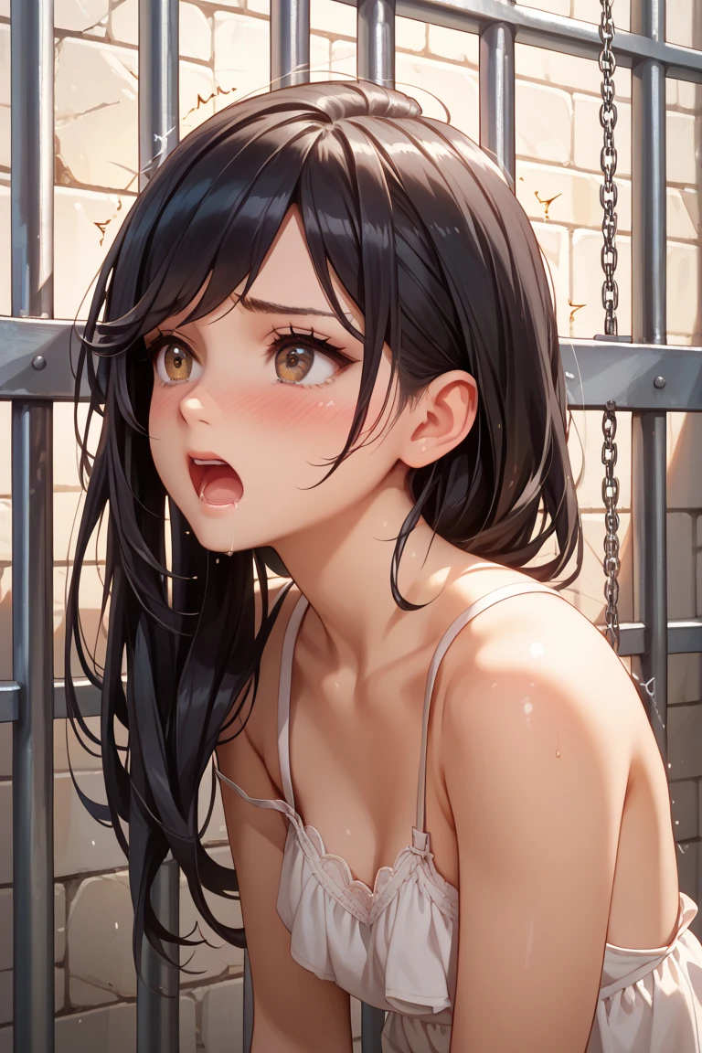 ((Highest quality, 16K, masterpiece: 1.3)), ((Small Chest、10 year old girl、Small Head)), Beautiful Woman with perfection Figure: 1.4, Slim abs: 1.2, ((Beautiful glossy brown hair)), ((small: 1.4)), ((K-POPアイドル: 1.3)), ((Twin tails))、((shower, White Water)), ((field)), ((stop temporarily)), ((Fascinating)), ((Pink small beautiful nipples)), (((naked feetの)))、(((((frontage)))))、((Hips))、(((naked feetの)))、(((Spread your legs)))、(((Split))), (((excessive cum on bady)))、Ultra-realistic 16K cg, perfection Face, perfection, Clean Solo, (blush: 0.5),masterpiece, Professional artwork, Famous works of art, Smile gently, A big smile, Beautiful Eyes, ruddy skin, Perfection fingers, Beautiful Hands, Depth of written boundary, Realistic: 1.3, (Cinematic composition: 1.3), (HDR: 0.1), Accent lighting, naked, smile, athletic body shape, Legs apart, Raising his leg, double eyelid, eye contact, Nipples, whole body, From head to toe、naked feet、(((anal)))、((((Both arms are chained tightly above the head and tied to the wall、Stretch your legs out and spread them wide、Sitting on the floor、Confined to a dirty public toilet covered in graffiti))))、(((((guided breast grab, guiding hand, pov hands,)))))。
