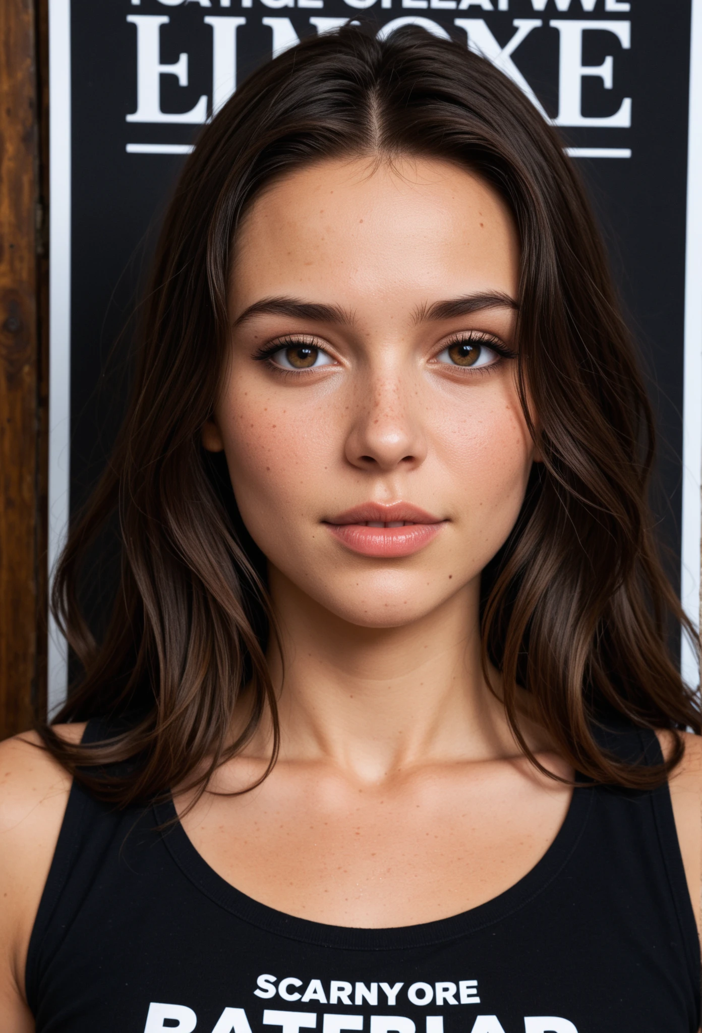 Realistic portrait of a 25-year-old woman. Red hair, beautiful woman, very natural face, perfect beauty, mix of Nathalie Portman and Ariana grande's face. High resolution, 4k