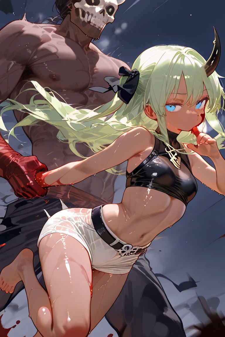 masterpiece, best quality,anime style, 1 girl,(((slender body))), (((small breast))),(((hot pants, blue tanktop,red tie))),(((((a gorilla man grabbing the girl))))), ((((restrained, arms behind back)))),((((cum)))), (beautiful face), (((short hair))), (((straight hair))), ((((silver hair)))),detailed beautiful skin, (perfect hands, perfect anatomy)
