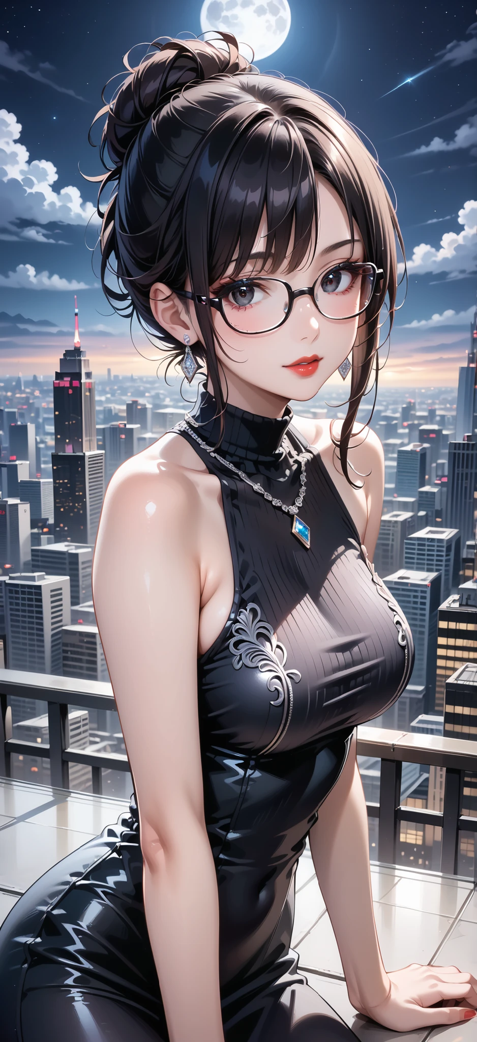 1 Girl,night, Upper Body,close up, 8k, original photo, best quality, masterpiece,Practical, photo-Practical,