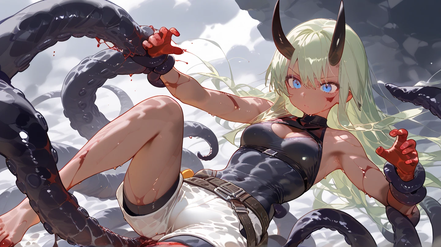 ((best quality)), ((masterpiece)), (detailed), 1girl, off-shoulder sweater, a fairy, various different types of insect wings, NSFW,Small space,Covered with tentacles, Tentacles around the body, many tentacles, captured by tentacles, bound, Fine details,Tentacled,Tied with tentacles, drooling,Crying,Detailed body,Full limbs,NSFW, wild environment, jungle, terrifying natural environment, horrific nature, fairy catcher, fairy trapper