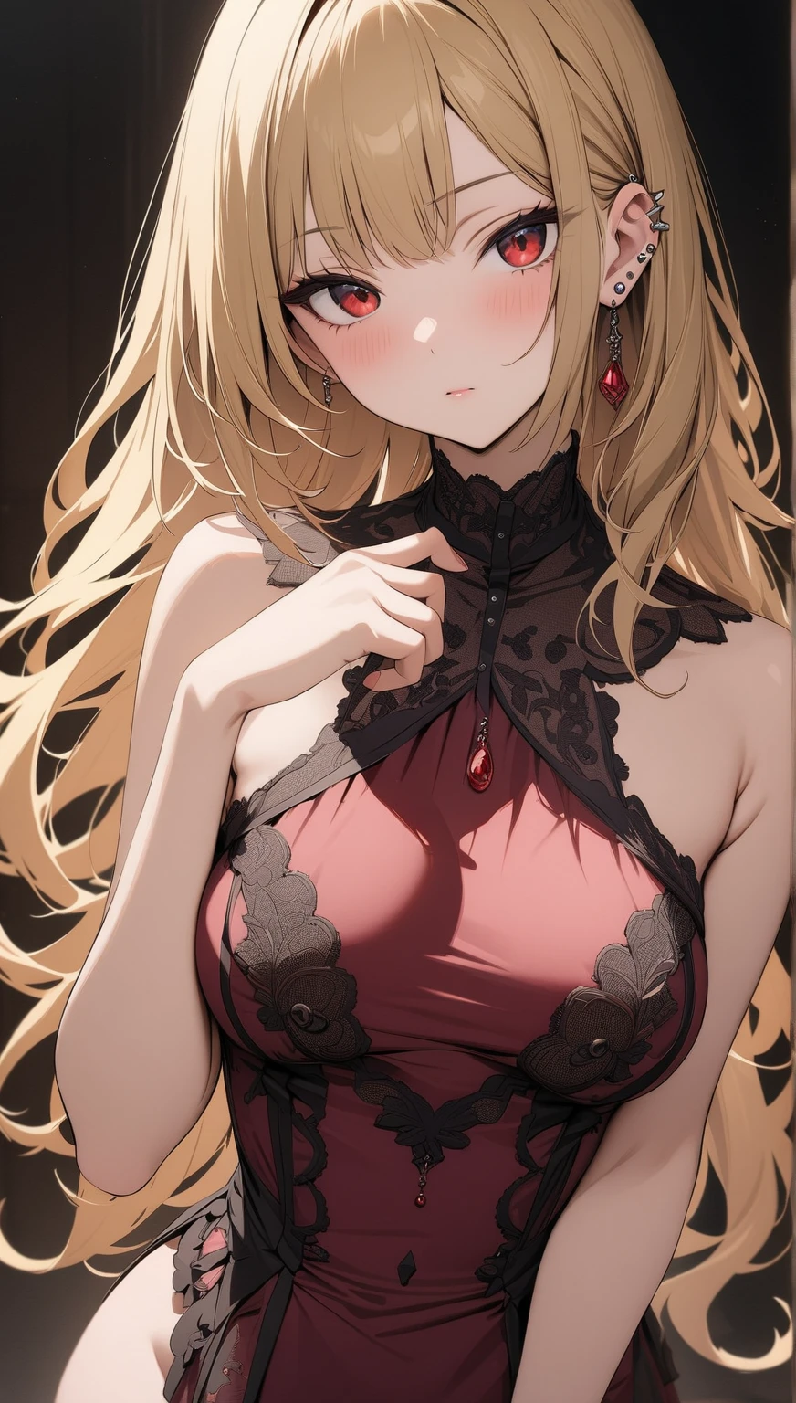 sweat, pair, orgasm, sex, hentai, lush breasts, whore, Prostitute, courtesan,(masterpiece), Best quality, expressive eyes, perfect face, vampire girl, Beautiful, Seira J...... Loyard, Red eyes, only underwear
