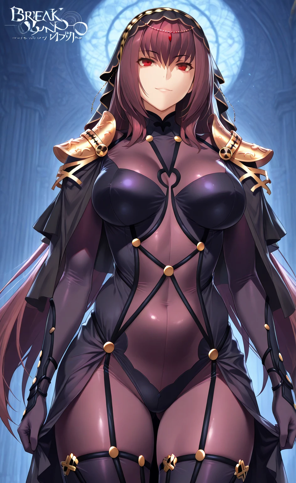 ((Highest quality)), ((masterpiece)), (detailed), (Perfect Face)、The woman is Princess Leona, with medium-long light brown hair, wearing a shiny, flashy, sexy, revealing black dress bodysuit, an open-front skirt, a cape, a headgear, lipstick and makeup, and is an evil female executive who is standing next to a man who is the dignified boss of an evil organization.、Women are brainwashed, expressionless, and have no highlights in their eyes.、The woman is being held close by the powerful boss of an evil organization.、The strong boss of an evil organization is embracing a woman and loving her.