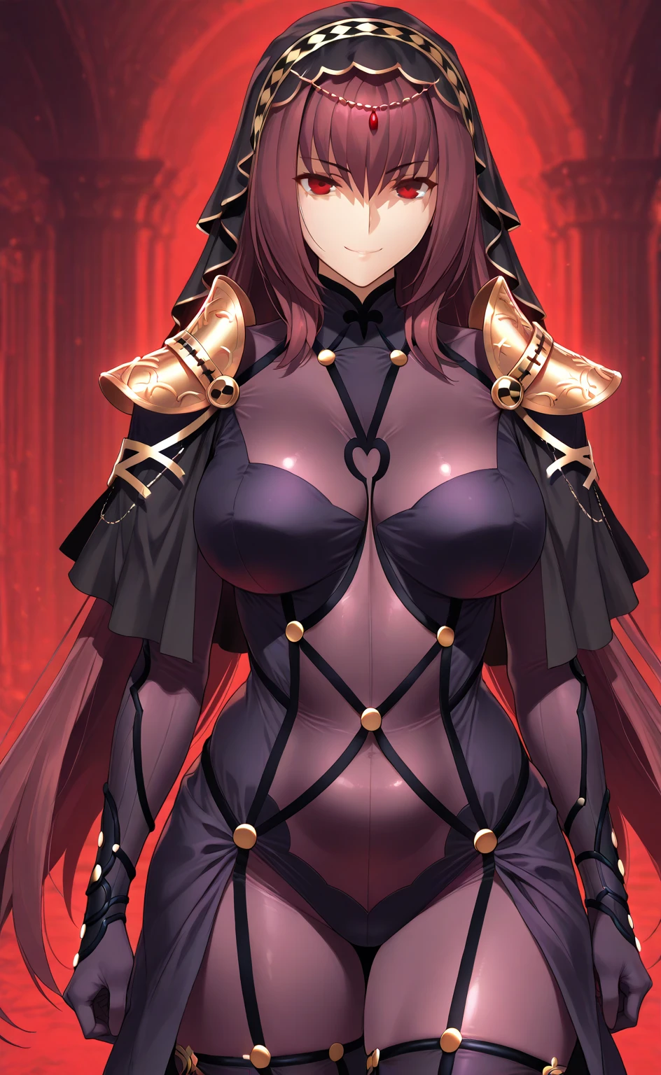 girl, medium hair, best quality, knight, red armor, worried, cowboy shot, black background, detailed eyes, open mouth, horrified, unusually open eyes, wide-eyed, bulge, flat chest, ((((mind control)))), ((((((glowing eyes))))), (purple eyes), masterpiece, beautiful face, flat chest, (((((moaning)))), ahegao, arms up, tied up, hair between eyes, messy hair, half-closed eyes, armored dress, cleavage, chest jewel, armored leotard,