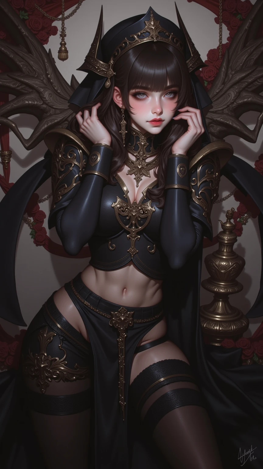 Nsfw,A darkness girl,nude,Naked,spread legs,female masturbation,masturbating,Gothic,tattoo,Gothic tattoos,Gothic jewelry,Gothic weapons,Nsfw,pussy,busty,glamour,gorgeous,jewelry,BW,monochrome,Gothic goddess,dark fantasy,dark venus,erotic posing,dynamic posing,arranged posing,dramatic,cinematic,detailed background,dynamic angle,from cinematic angle,Gothic style background,dark fantasic view,best quality,masterpiece,8k,ultimate detailed darkness background