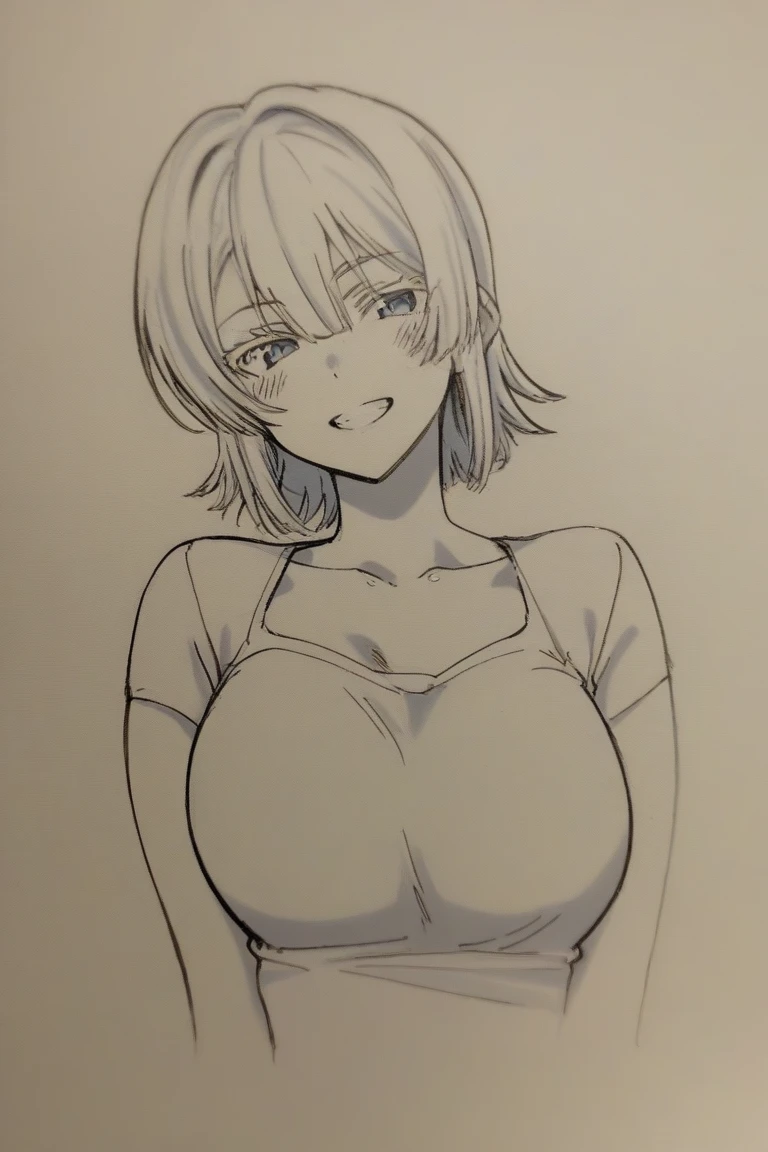 best quality, high resolution, (((clean background))), high contrast, 1 girl, line-drawing, monochromes, sketch, Pencil drawing, comic strip、manga comics, white background, clean line drawings, vibrant colors, undress, girl、elf, (((bald))), (strong expression), (((nude))), random pose,